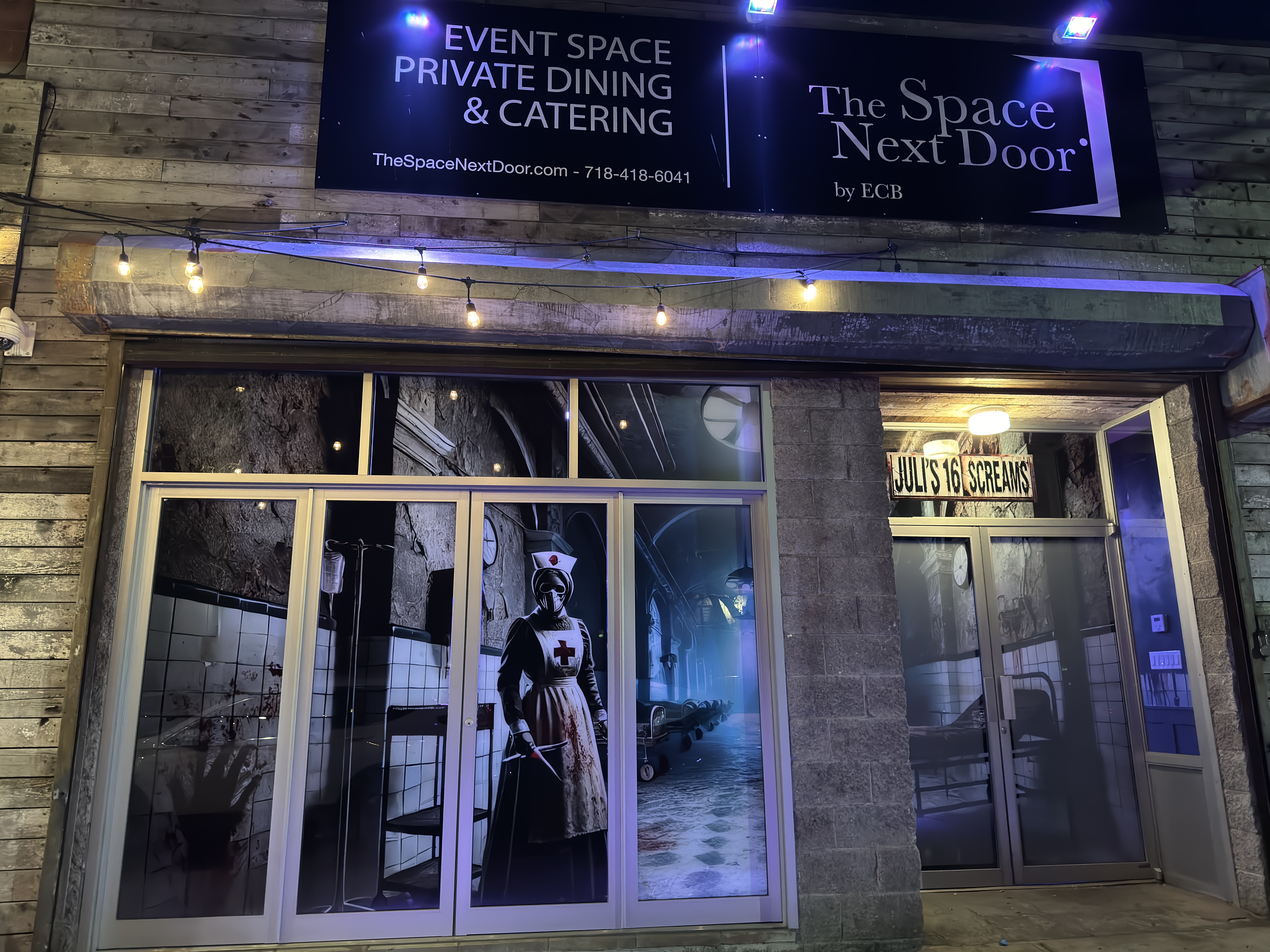 Halloween birthday party transportation of a private event space vinyl graphics