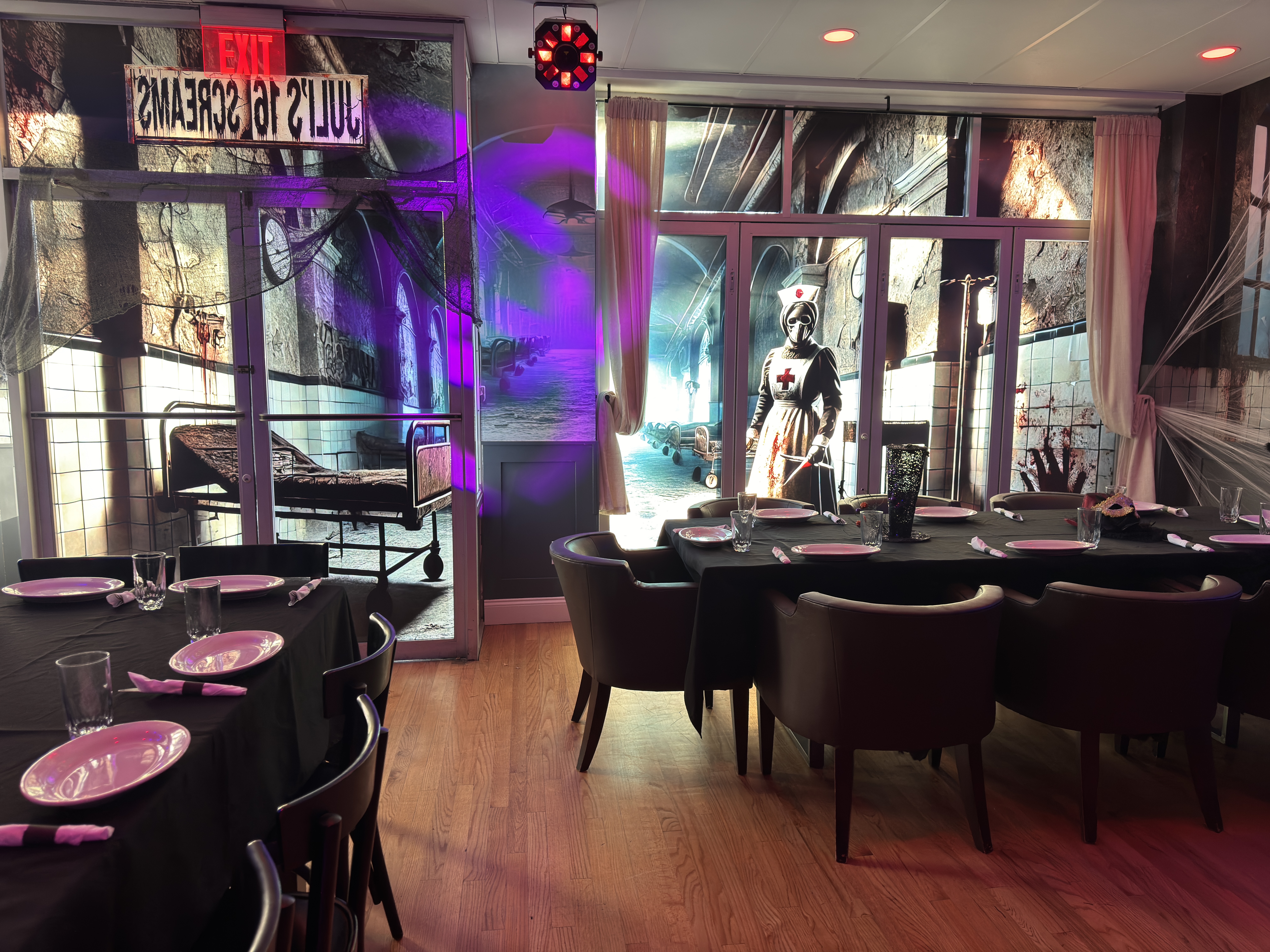 Halloween birthday party transportation of a private event space vinyl graphics Ridgewood Queens brooklyn