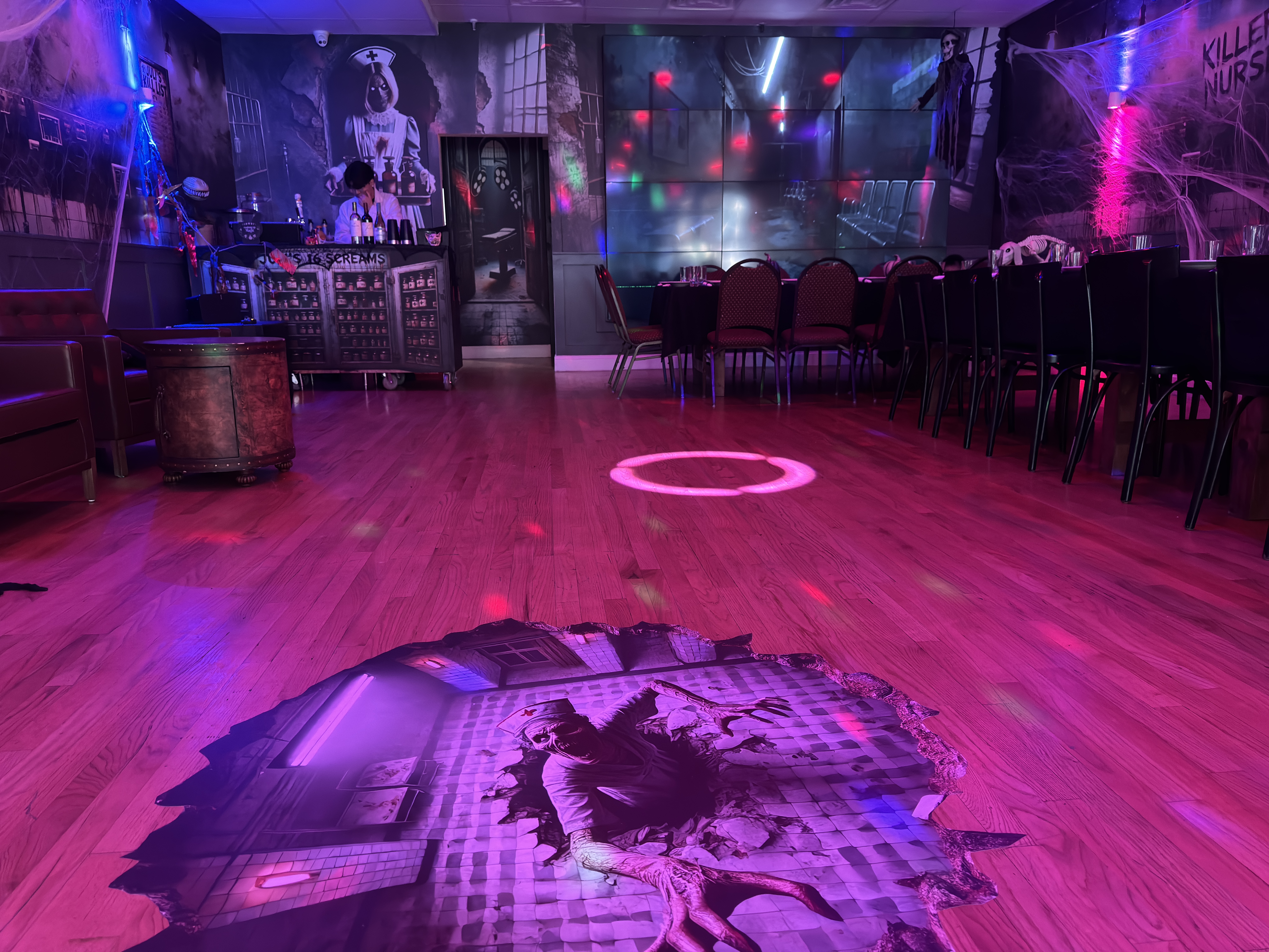 Halloween birthday party transportation of a private event space vinyl graphics Ridgewood Queens brooklyn